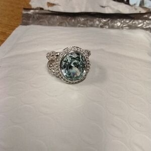 Dazzling Aquamarine Cubic Zirconia Ring